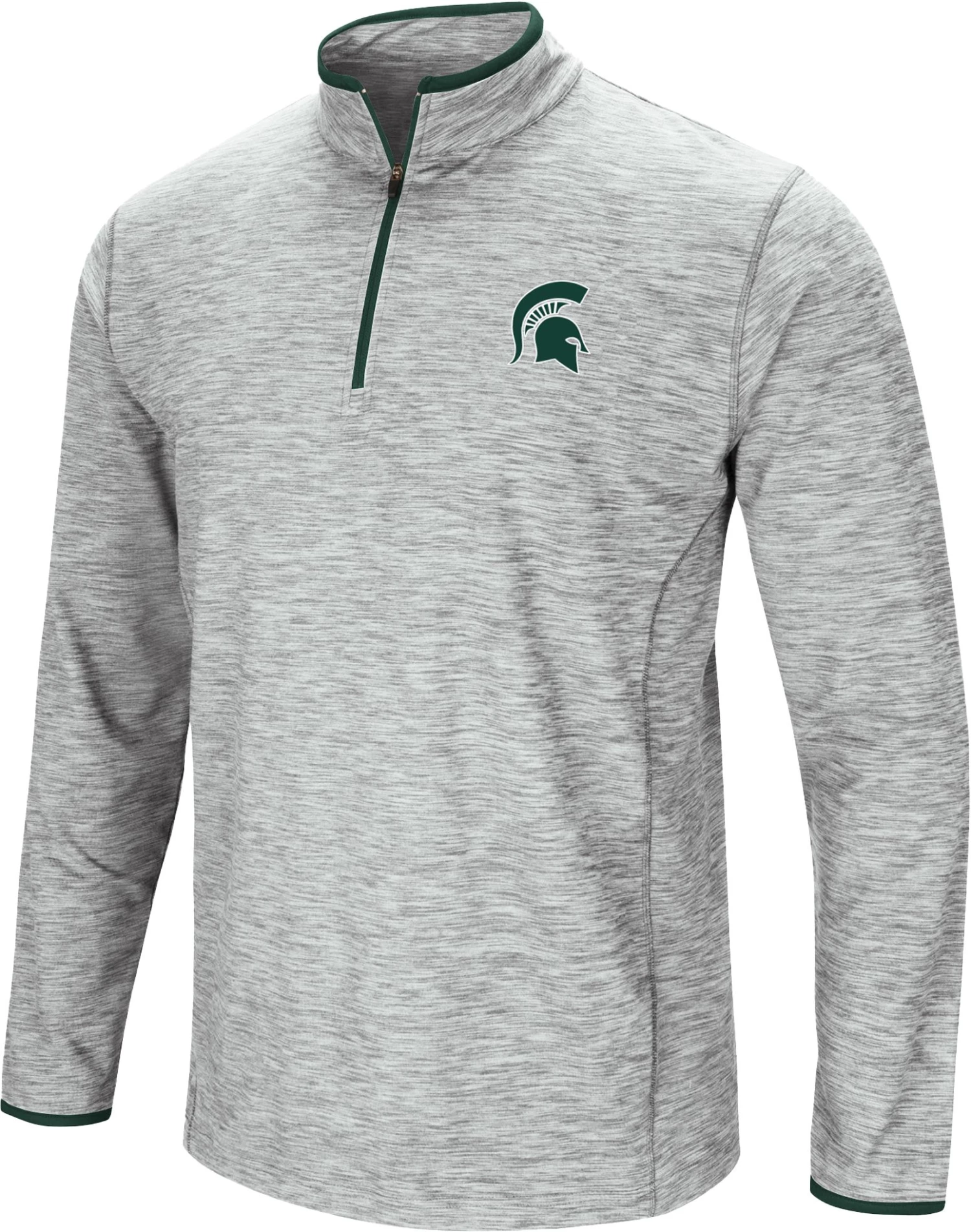 Colosseum Men's Michigan State Spartans Gray Rival Poly 1/4 Zip Jacket 1 Colosseum Men's Michigan State Spartans Gray Rival Poly 1/4 Zip Jacket