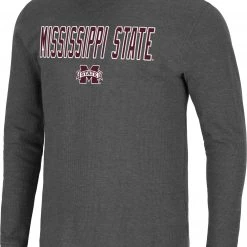 Colosseum Men's Mississippi State Bulldogs Grey Dragon Long Sleeve Thermal T-Shirt