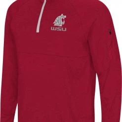Colosseum Men's Washington State Cougars Crimson Rival Quarter-Zip Pullover Shirt