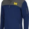 Colosseum Men's Michigan Wolverines Blue Lemon Law Quarter-Zip Pullover Jacket