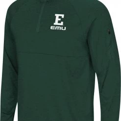 Colosseum Men's Eastern Michigan Eagles Green Rival Quarter-Zip Pullover Shirt