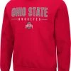 Colosseum Men's Ohio State Buckeyes Scarlet Time Machine Crew Pullover Sweatshirt