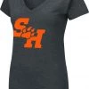 Colosseum Women's Sam Houston Bearkats Black Playbook Dual Blend V-Neck T-Shirt