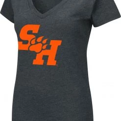 Colosseum Women's Sam Houston Bearkats Black Playbook Dual Blend V-Neck T-Shirt