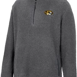 Colosseum Men's Missouri Tigers Grey Keeping Score Sherpa 1/4 Zip Jacket