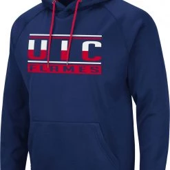 Colosseum Men's UIC Flames Navy Pullover Hoodie