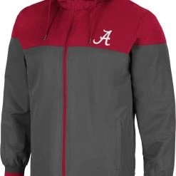 Colosseum Men's Alabama Crimson Tide Grey Game Night Full-Zip Jacket