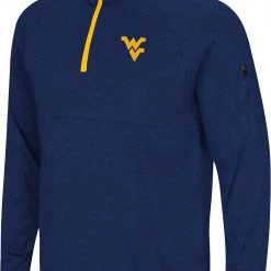 Colosseum Men's West Virginia Mountaineers Blue Rival 1/4 Zip Jacket