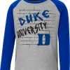 Colosseum Toddler Duke Blue Devils Gray East End Raglan Longsleeve T-Shirt For Girls'