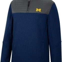Colosseum Men's Michigan Wolverines Navy The Goods Long Sleeve 1/4 Zip Jacket