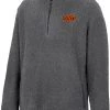 Colosseum Men's Oklahoma State Cowboys Grey Keeping Score Sherpa 1/4 Zip Jacket