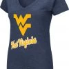 Colosseum Women's West Virginia Mountaineers Blue Dual Blend V-Neck T-Shirt