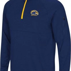 Colosseum Men's Kent State Golden Flashes Navy Blue Rival 1/4 Zip Jacket