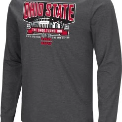 Colosseum Men's Ohio State Buckeyes Gray 100th Anniversary Of The Shoe Long-Sleeve T-Shirt