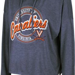 Colosseum Women's Virginia Cavaliers Blue Cody Meet & Greet Hooded Long Sleeve T-Shirt