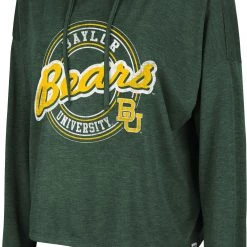 Colosseum Women's Baylor Bears Green Cody Meet & Greet Hooded Long Sleeve T-Shirt