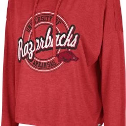Colosseum Women's Arkansas Razorbacks Cardinal Cody Meet & Greet Hooded Long Sleeve T-Shirt