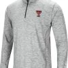 Colosseum Men's Texas Tech Red Raiders Gray Rival Poly 1/4 Zip Jacket