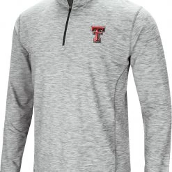 Colosseum Men's Texas Tech Red Raiders Gray Rival Poly 1/4 Zip Jacket