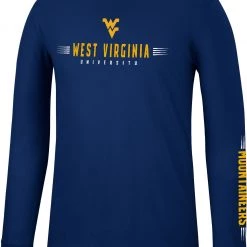 Colosseum Men's West Virginia Mountaineers Blue Spackler Longsleeve T-Shirt