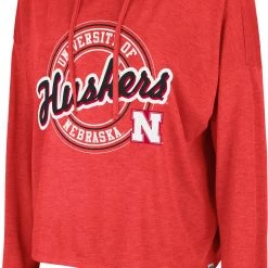 Colosseum Women's Nebraska Cornhuskers Scarlet Cody Meet & Greet Hooded Long Sleeve T-Shirt