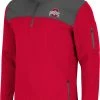 Colosseum Men's Ohio State Buckeyes Scarlet Lemon Law Quarter-Zip Pullover Jacket