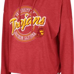 Colosseum Women's USC Trojans Cardinal Cody Meet & Greet Hooded Long Sleeve T-Shirt