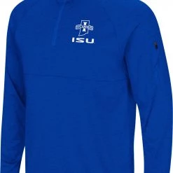 Colosseum Men's Indiana State Sycamores Sycamore Blue Rival Quarter-Zip Pullover Shirt