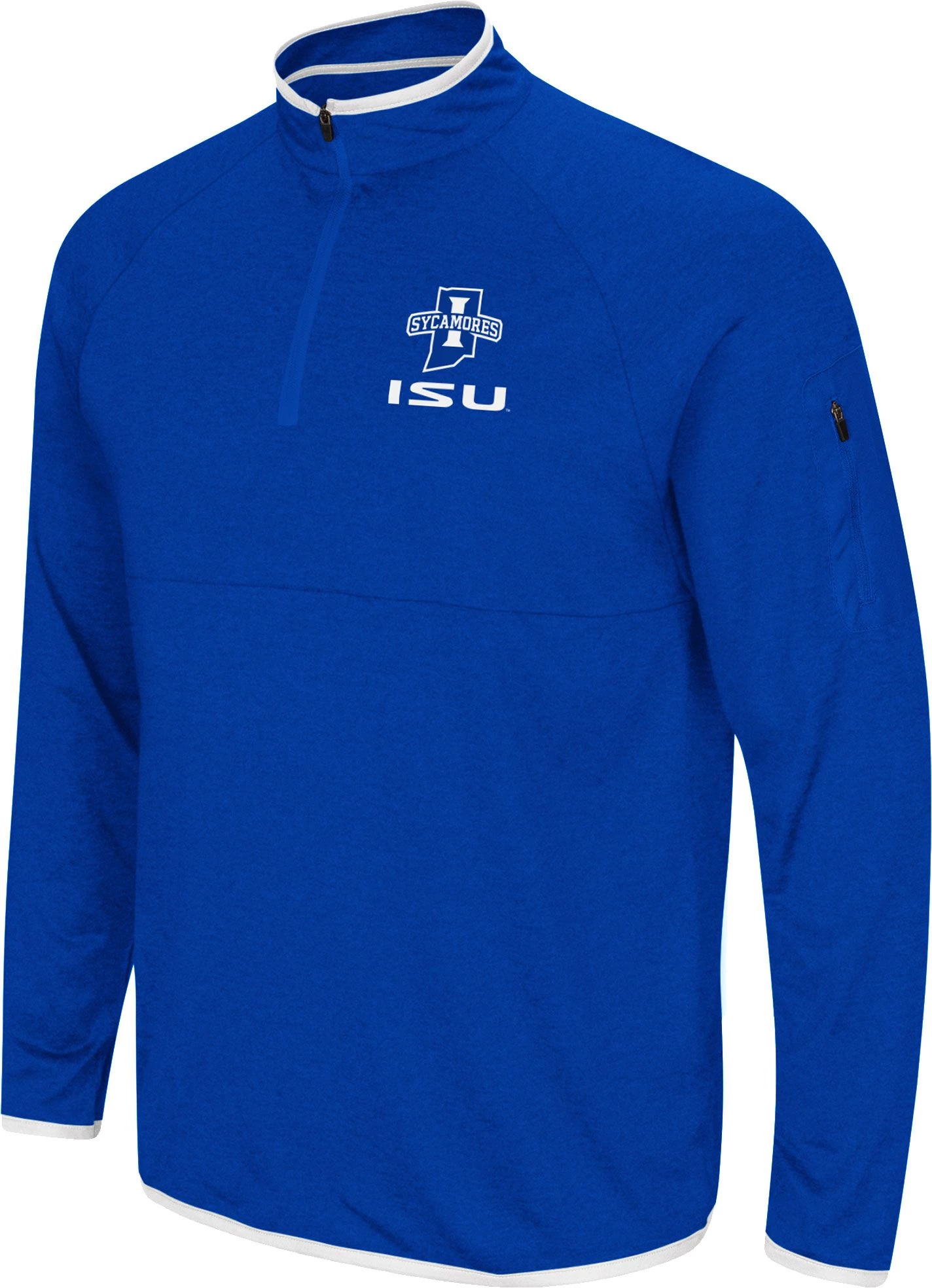 Colosseum Men's Indiana State Sycamores Sycamore Blue Rival Quarter-Zip Pullover Shirt 1 Colosseum Men's Indiana State Sycamores Sycamore Blue Rival Quarter-Zip Pullover Shirt