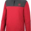 Colosseum Men's Nebraska Cornhuskers Red The Goods Long Sleeve 1/4 Zip Jacket