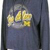 Colosseum Women's Michigan Wolverines Blue Cody Meet & Greet Hooded Long Sleeve T-Shirt
