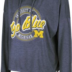 Colosseum Women's Michigan Wolverines Blue Cody Meet & Greet Hooded Long Sleeve T-Shirt