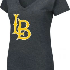 Colosseum Women's Long Beach State 49ers Black Playbook Dual Blend V-Neck T-Shirt