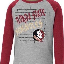 Colosseum Toddler Florida State Seminoles Gray East End Raglan Longsleeve T-Shirt For Boys'