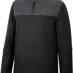 Colosseum Men's Purdue Boilermakers Black The Goods Long Sleeve 1/4 Zip Jacket