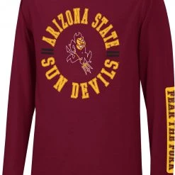 Colosseum Youth Arizona State Sun Devils Maroon Long Sleeve Trolley T-Shirt For Boys'