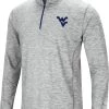 Colosseum Men's West Virginia Mountaineers Gray Rival Poly 1/4 Zip Jacket