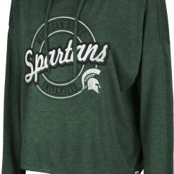 Colosseum Women's Michigan State Spartans Green Cody Meet & Greet Hooded Long Sleeve T-Shirt