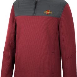 Colosseum Men's Iowa State Cyclones Crimson The Goods Long Sleeve 1/4 Zip Jacket