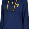Colosseum Women's West Virginia Mountaineers Blue Doodling Packable Quarter-Zip Anorak