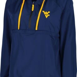 Colosseum Women's West Virginia Mountaineers Blue Doodling Packable Quarter-Zip Anorak