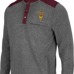 Colosseum Men's Arizona State Sun Devils Grey Huff Quarter-Snap Pullover Jacket