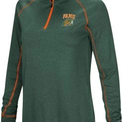 Colosseum Women's Florida A&M Rattlers Green Stingray 1/4 Zip Jacket