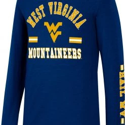 Colosseum Youth West Virginia Mountaineers Blue Roof Top Longsleeve T-Shirt For Boys'