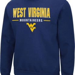 Colosseum Men's West Virginia Mountaineers Blue Time Machine Crew Pullover Sweatshirt