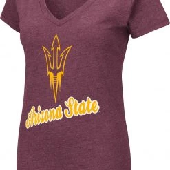 Colosseum Women's Arizona State Sun Devils Maroon Dual Blend V-Neck T-Shirt