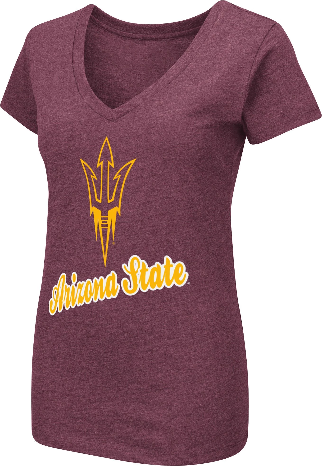 Colosseum Women's Arizona State Sun Devils Maroon Dual Blend V-Neck T-Shirt 1 Colosseum Women's Arizona State Sun Devils Maroon Dual Blend V-Neck T-Shirt