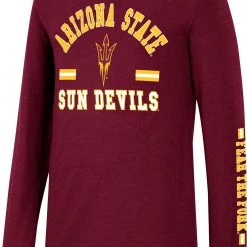 Colosseum Youth Arizona State Sun Devils Maroon Roof Top Longsleeve T-Shirt For Boys'