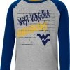 Colosseum Toddler West Virginia Mountaineers Gray East End Raglan Longsleeve T-Shirt For Girls'