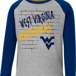 Colosseum Toddler West Virginia Mountaineers Gray East End Raglan Longsleeve T-Shirt For Girls'